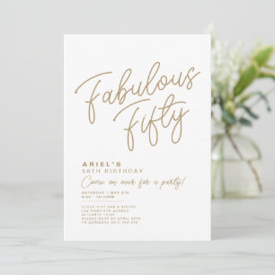Simple Modern Fabulous Fifty Birthday Invitation
