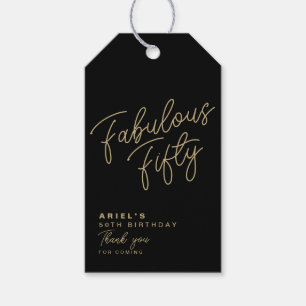 Simple Modern Fabulous Fifty Personalised Gift Tags