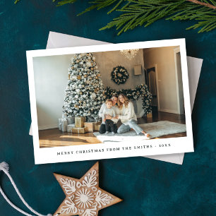 Simple Modern Family Christmas Photo Holiday Card