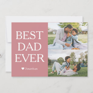 Simple Modern Family Fathers Day Photo Name Holiday Card