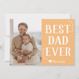 Simple Modern Family Fathers Day Photo Name Holiday Card