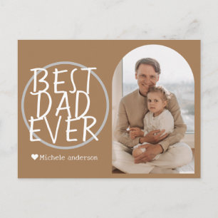 Simple Modern Family Fathers Day Photo Name Holiday Postcard