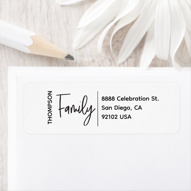 Simple Modern Family Name Custom Return Address (Insitu)