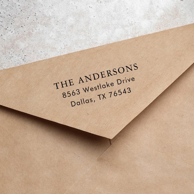 Simple Modern Family Name Return Address Self-inking Stamp (Creator Uploaded)