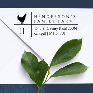 Simple Modern Farm Family Initial Return Address Self-inking Stamp