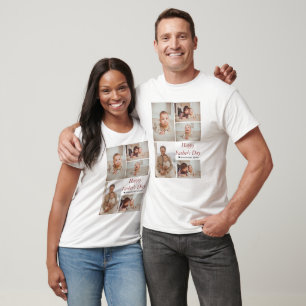Simple Modern Fathers Day photo family collage T-Shirt