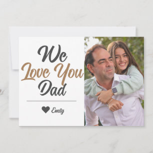Simple Modern Fathers Day photo family Holiday Card