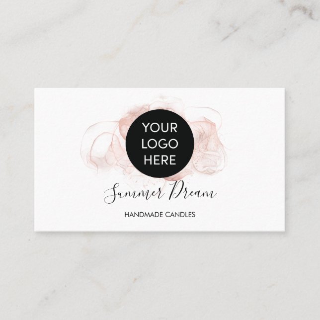 Simple Modern Feminine Elegant Chic QR code Business Card (Front)