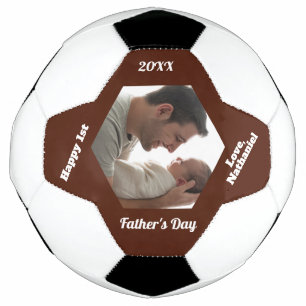 Simple Modern First Father's Day Photo Football Soccer Ball