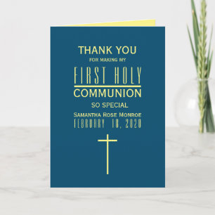 Simple Modern, First Holy Communion Thank You Card
