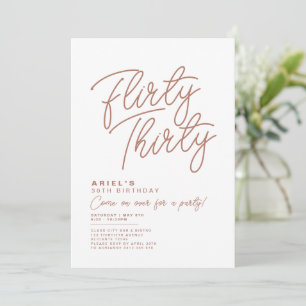 Simple Modern Flirty Thirty Birthday Invitation
