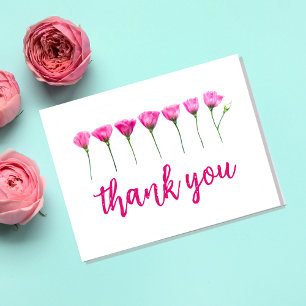 Simple modern floral blank thank you postcard