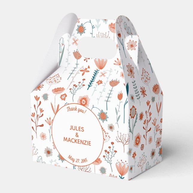 Simple Modern Floral Favour Box (Front Side)