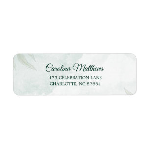 Simple Modern Floral Wedding Return Address