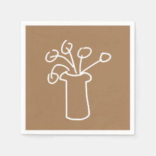 Simple modern flower white napkin