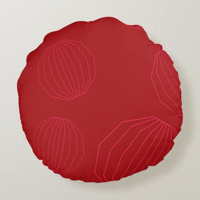 Simple, modern, flowing Christmas ornaments Round Cushion (Back)