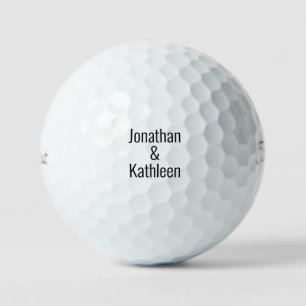 Simple Modern Font Couple Names Titleist Pro VI Golf Balls