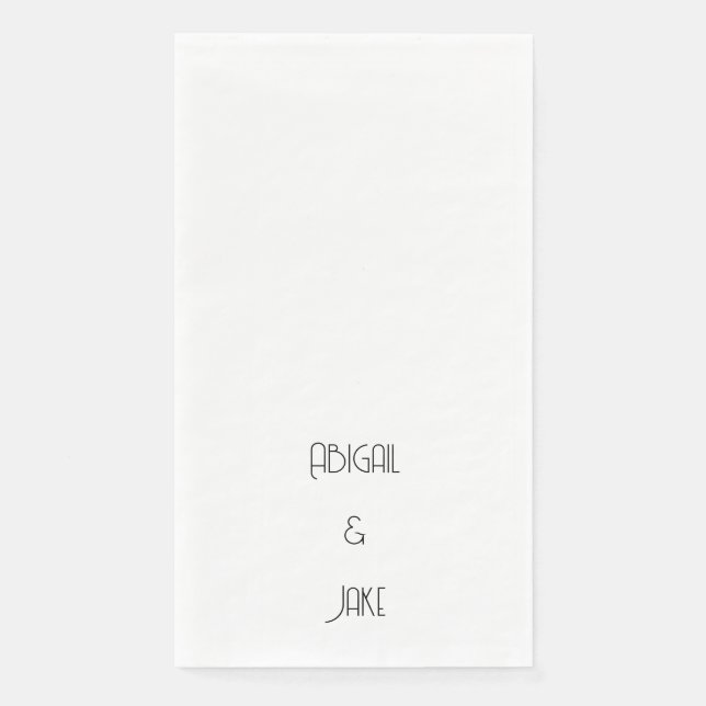 Simple Modern Font Names Wedding  Napkin (Front)