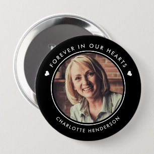 Simple Modern Forever In Our Hearts Photo Button