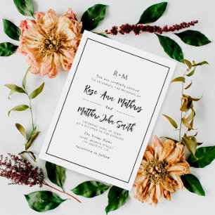 simple modern frame wedding invitation