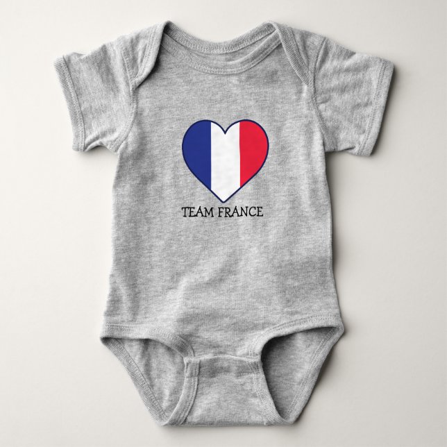 Simple Modern FRANCE Fan Cheer Flag team name   Baby Bodysuit (Front)