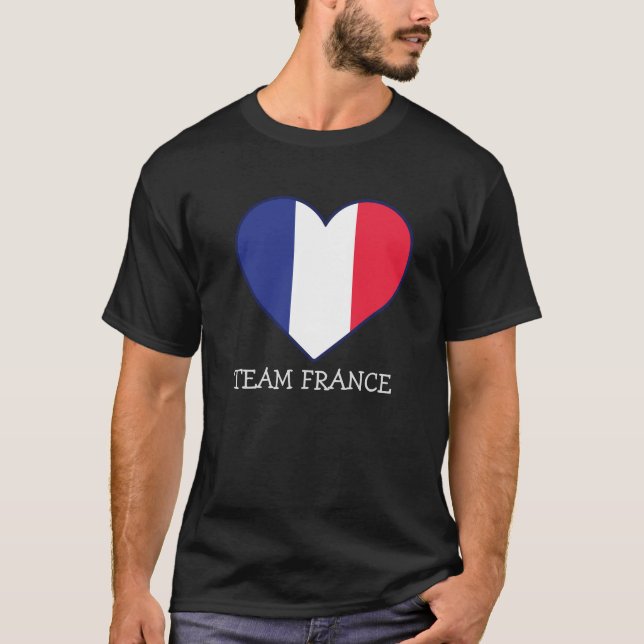 Simple Modern FRANCE Fan Cheer Flag team name   T-Shirt (Front)