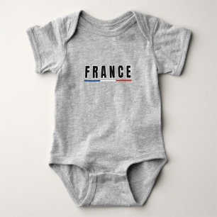 Simple Modern France French Red Letter Souvenir  Baby Bodysuit