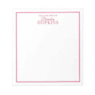 Simple Modern From the Desk of Script Pink Notepad