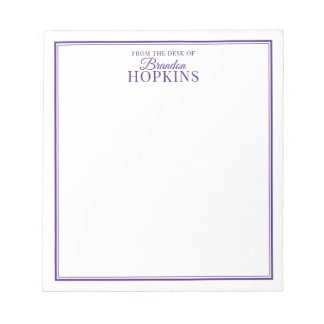 Simple Modern From the Desk of Script Purple Notepad