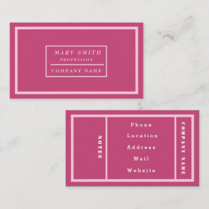Simple Modern Fuchsia Rose Business Card