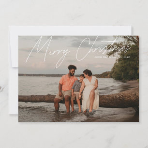 Simple Modern Full-Bleed Merry Christmas Holiday Card