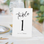 Simple Modern Fun Casual Wedding Table Numbers<br><div class="desc">Simple, Modern Wedding Table Numbers: Use these modern handwriting table numbers at your wedding or event. This design features the word "Table" in a fun, messy handwriting script. It's set in black, but you can change the colour to anything you like! Just click "customise more" and click on the element...</div>