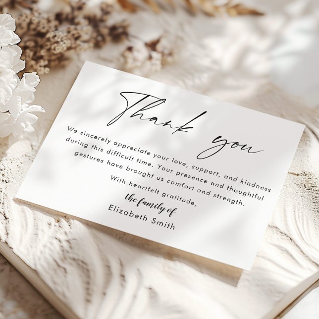 Simple Modern Funeral Thank you Card (Creator Uploaded)