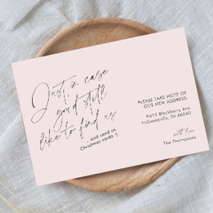 Simple Modern Funny Soft Pink and Grey Moving Announcement