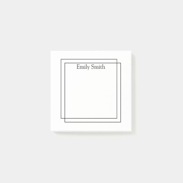 Simple Modern Geometric Pattern Personalised Post-it Notes (Front)