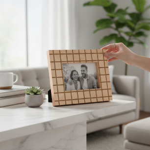 Simple Modern Geometric Pattern Wooden  Etched Frames