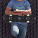 Simple Modern Geometric Star Black Skateboard<br><div class="desc">Simple Modern Geometric Star Black Custom Name Skateboard features a simple geometric star on a black background. Give a custom made gift,  personalised skateboard to your favourite skateboarder for Christmas,  birthday or your BFF.  Designed by ©Evco Studio www.zazzle.com/store/evcostudio</div>
