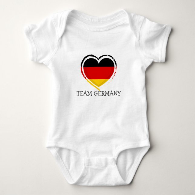 Simple Modern GERMANY Fan GERMAN Flag team name   Baby Bodysuit (Front)