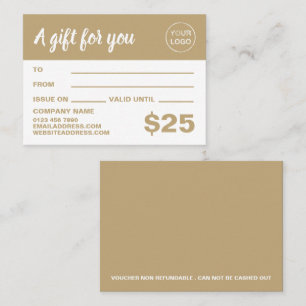 Simple & Modern Gift Certificate Cards