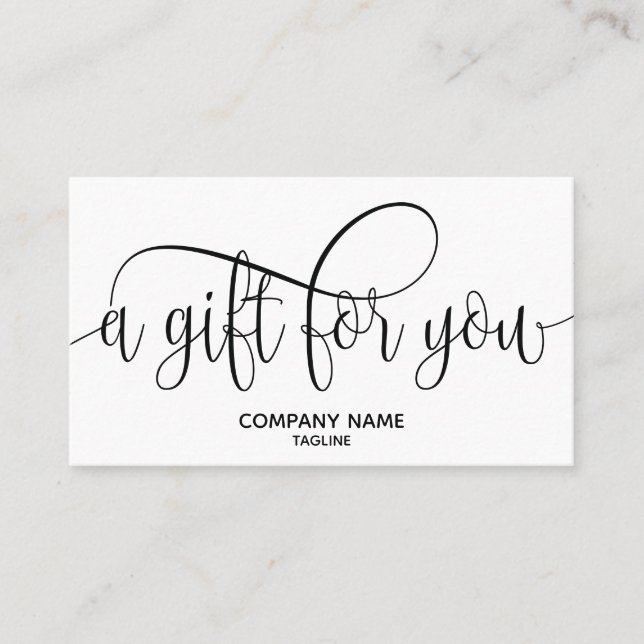 Simple & Modern Gift Certificate Gift Card (Front)
