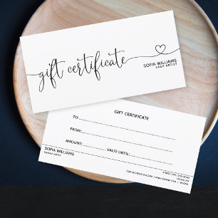 Simple & Modern Gift Certificate Gift Card