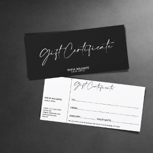 Simple Modern Gift Certificate Gift Card add logo