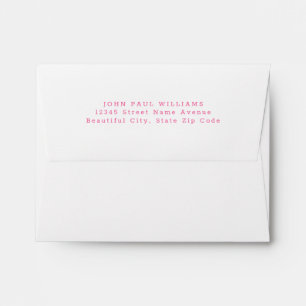 Simple Modern Girly Blush Pink Name Address Envelope