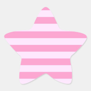 Simple Modern Girly Pink Stripe Pattern Star Sticker
