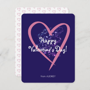 Simple Modern Glitter Classroom Valentine's Day Card