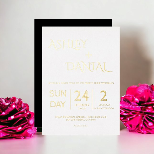 Simple Modern Gold And White Calligraphy Wedding (Creator Uploaded)