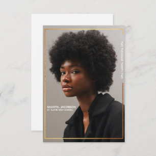 Simple Modern Gold Border Graduation Announcement