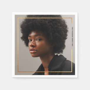 Simple Modern Gold Border Graduation Paper Napkin