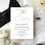 Simple Modern Gold Calligraphy Wedding Invitation<br><div class="desc">*NOT REAL FOIL* ***this design is part of a matching collection*** _______________________ this design template is fully editable / customizable by you the customer - click personalize further button if you wish to move, add, delete, or make significant changes to the design _______________________ *if you have any DESIGN questions or...</div>