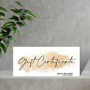 Simple & Modern Gold Certificate Gift Card